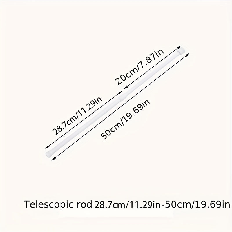 Telescopic Curtain Rod & 2 Curtain Hooks - Home Decor