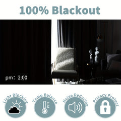 Heat & Sound Insulating Polyester Rod Pocket Curtain for Bedroom & Balcony