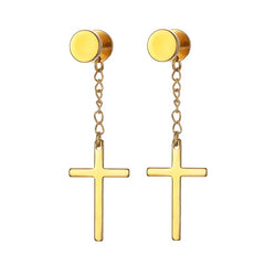 Men's Stainless Steel Cross Earrings