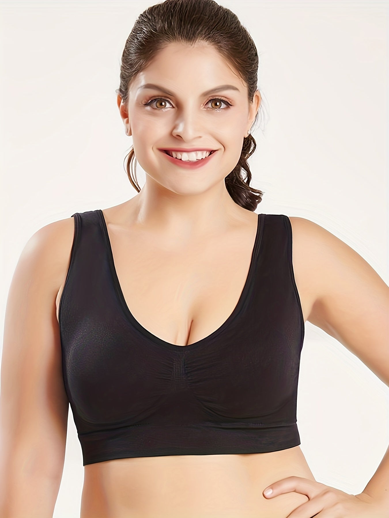 3 Pack Plus Size Sports Bra Women's Plus Seamless High Stretch Sports Bra Set