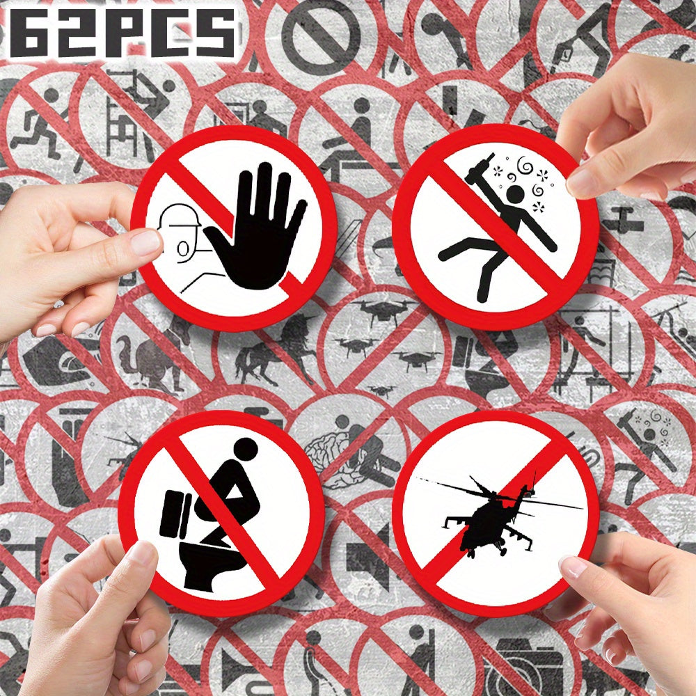 62 Forbidden Marks Theme Stickers for Parties and Back To School