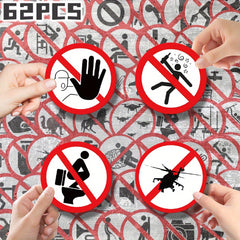62 Forbidden Marks Theme Stickers for Parties and Back To School