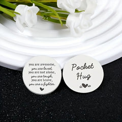 Men's Stainless Steel Pocket Hug Coin Gift