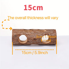 Hamster Tunnel Toy Hollow Wooden Pet Chew Toy Wood Hideout