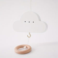 Newborn Crib Cloud Music Box Wood Bed Bell Rattles Toy Mobile