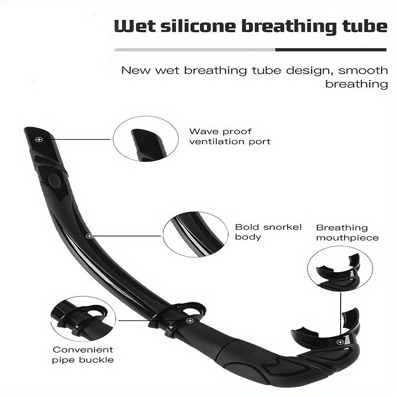 Silicone Freediving Snorkel for Diving Swimming