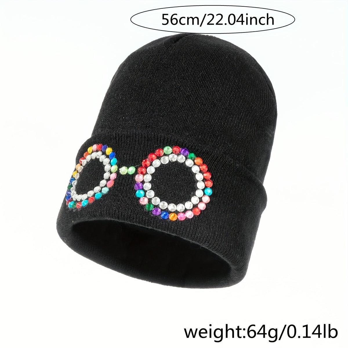 Funny Glasses Decor Beanie Knit Hat Elastic Warm Skull Cap