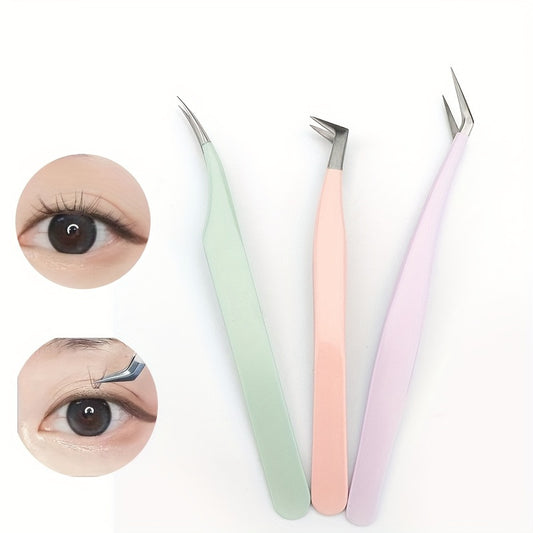 Stainless Steel Eyelash Clip False Eyelash Grafting Clip Tweezers