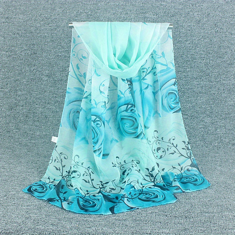 Breathable Scarf Silk Like Shawl Soft Long Scarf