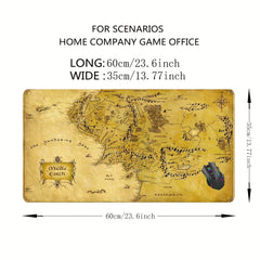 Treasure Map Gaming Mouse Pad Desk Mat - Large 60 X 35 - Non Slip Rubber Base