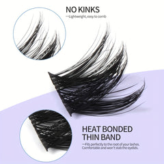 80pcs Segmented Grafted Eyelashes Single Cluster Lashes Natural Long