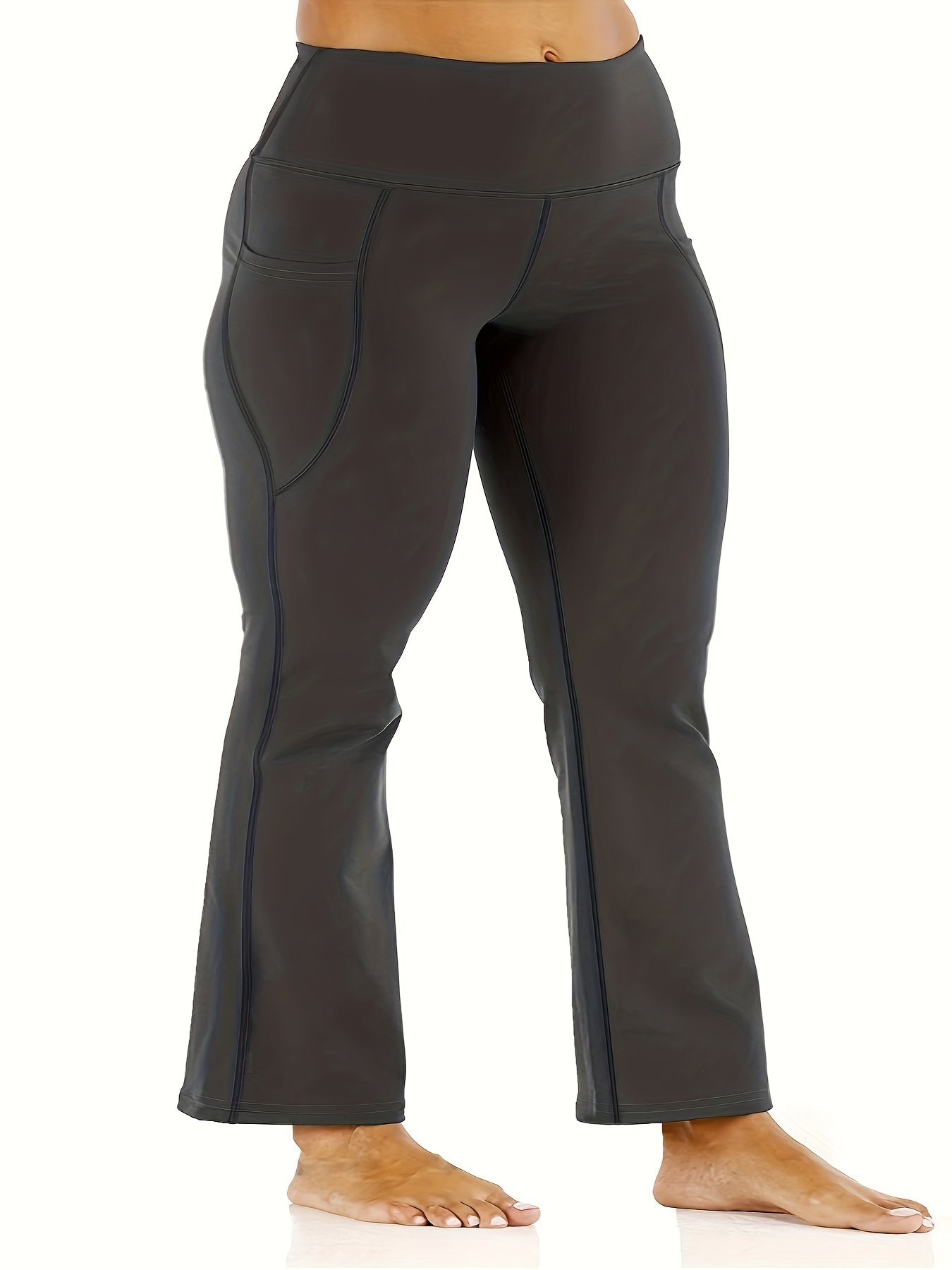  High Rise Flared Leg Yoga Pants with Pockets