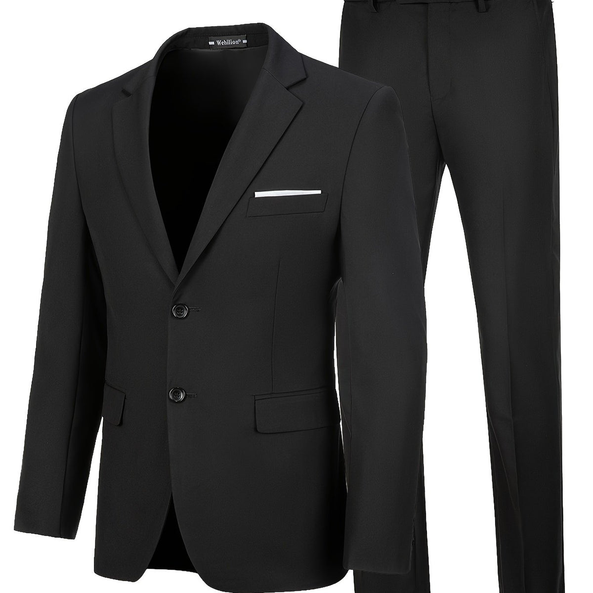 Men's 3-Piece Two-Button Jacket & Vest & Pants Suit Set