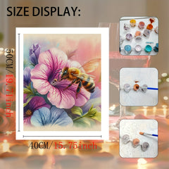 Beginner DIY Painting Kit Flowers & Bees Hand Painted by Numbers