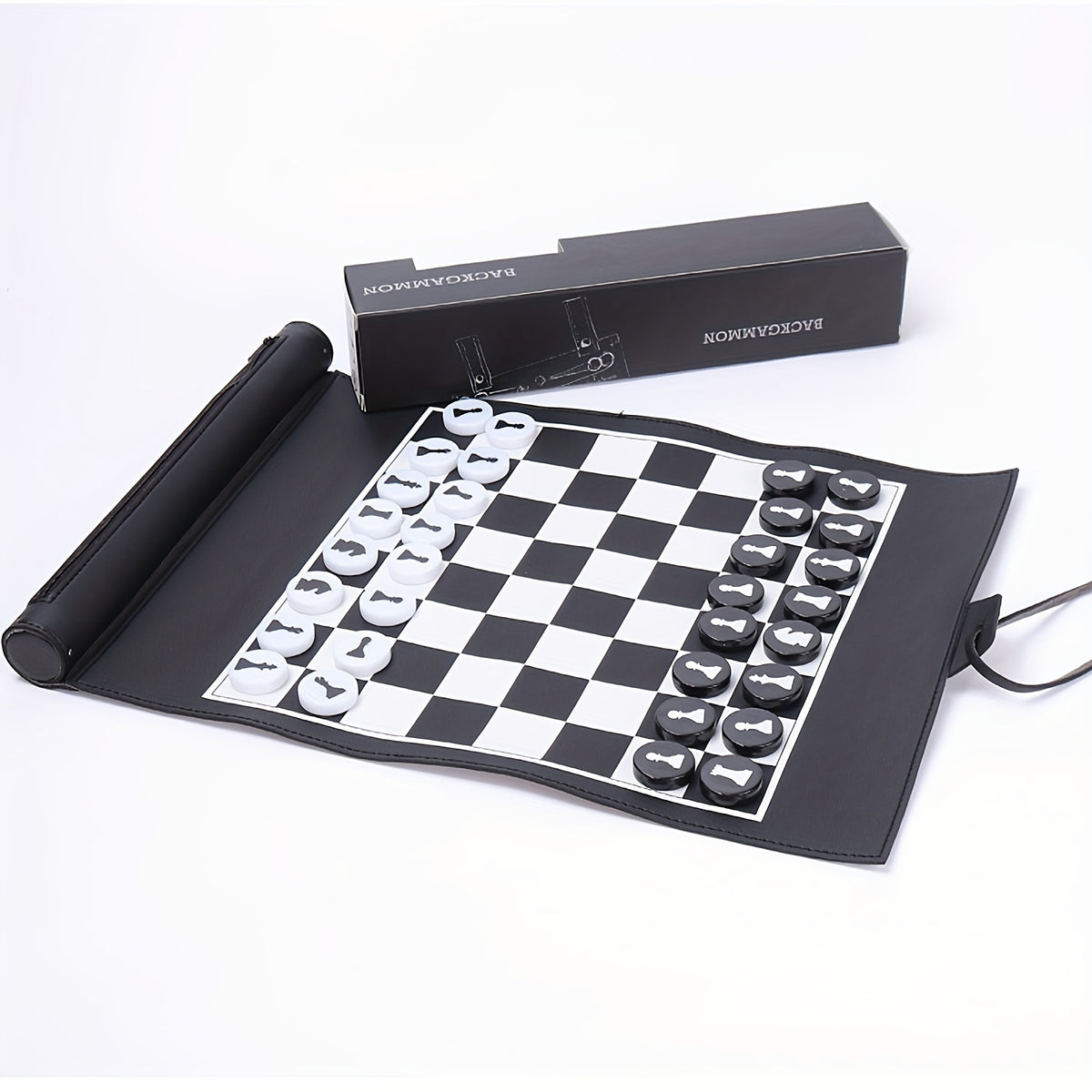 Portable Chess Puzzle Game Set - Two In One Travel Chessboard Game