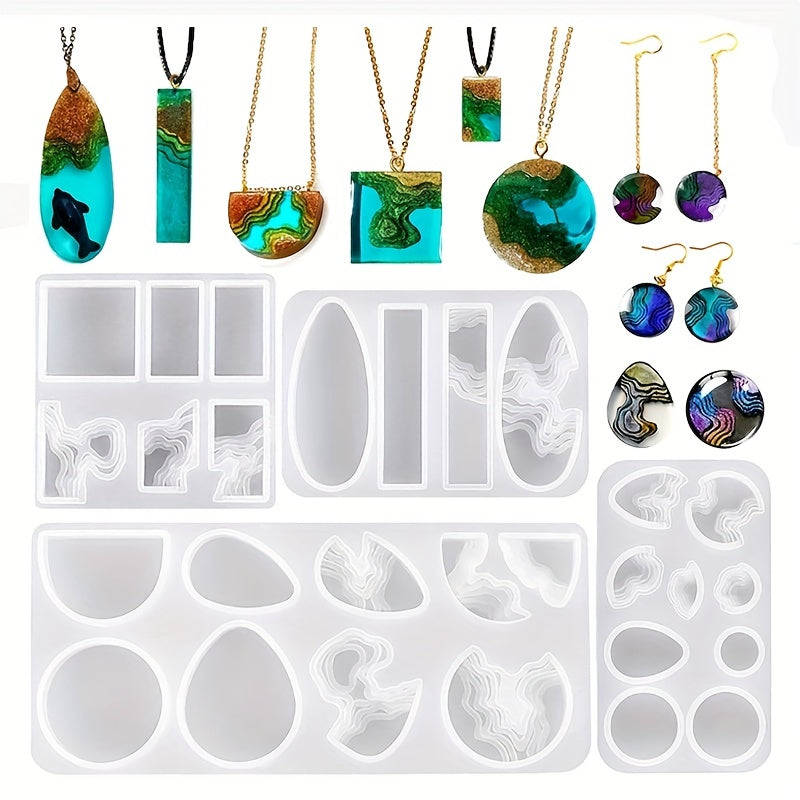 Island Resin Pendant Silicone Molds for DIY Craft Making