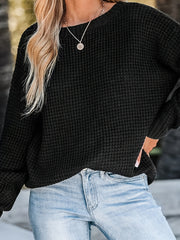  Solid Waffle Pattern Criss Cross Backless Sweater