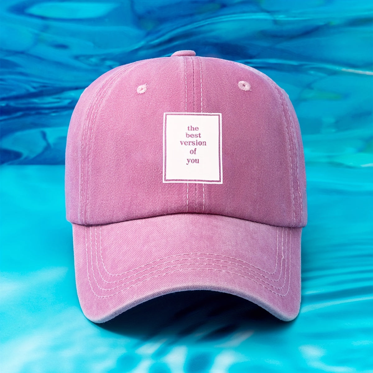 Washed Cotton Dad Baseball Cap Label Print Sports Hat