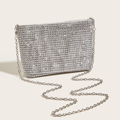 Glitter Evening Bag Women's Glamorous Clutch Bag With Chain Stylish Purse