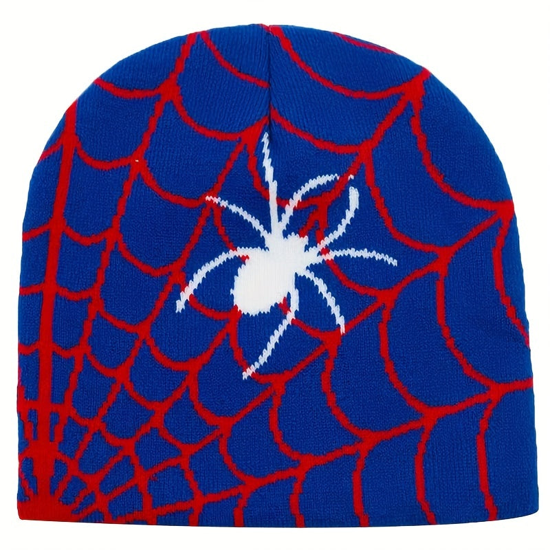 Retro Cotton Brimless Hat with Spider Web Embroidery