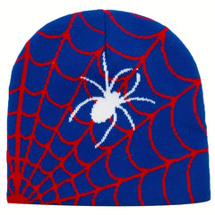 Retro Cotton Brimless Hat with Spider Web Embroidery