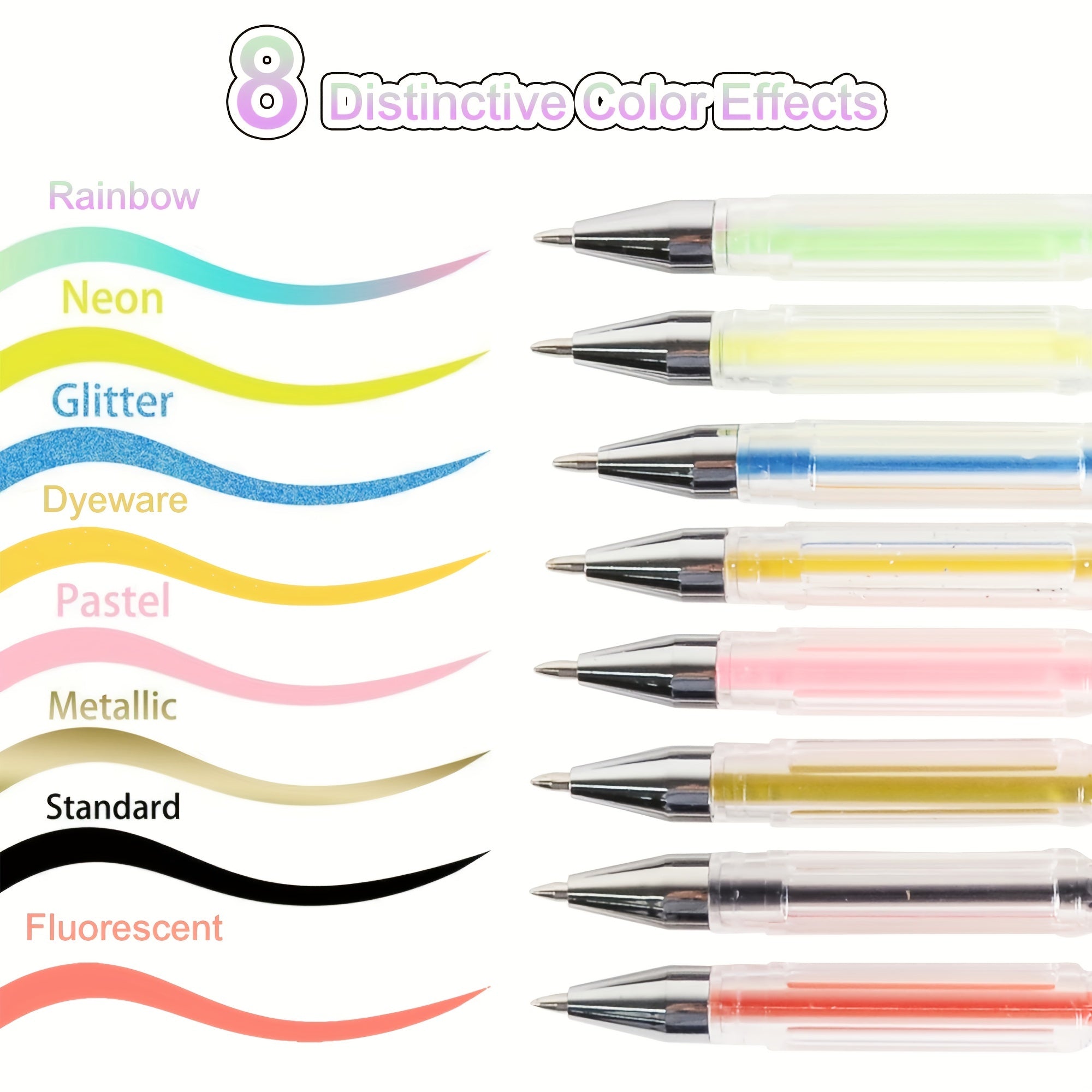 240 Gel Pens Set Non Toxic No Duplicate Glitter Metallic Neon Shades