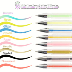 240 Gel Pens Set Non Toxic No Duplicate Glitter Metallic Neon Shades