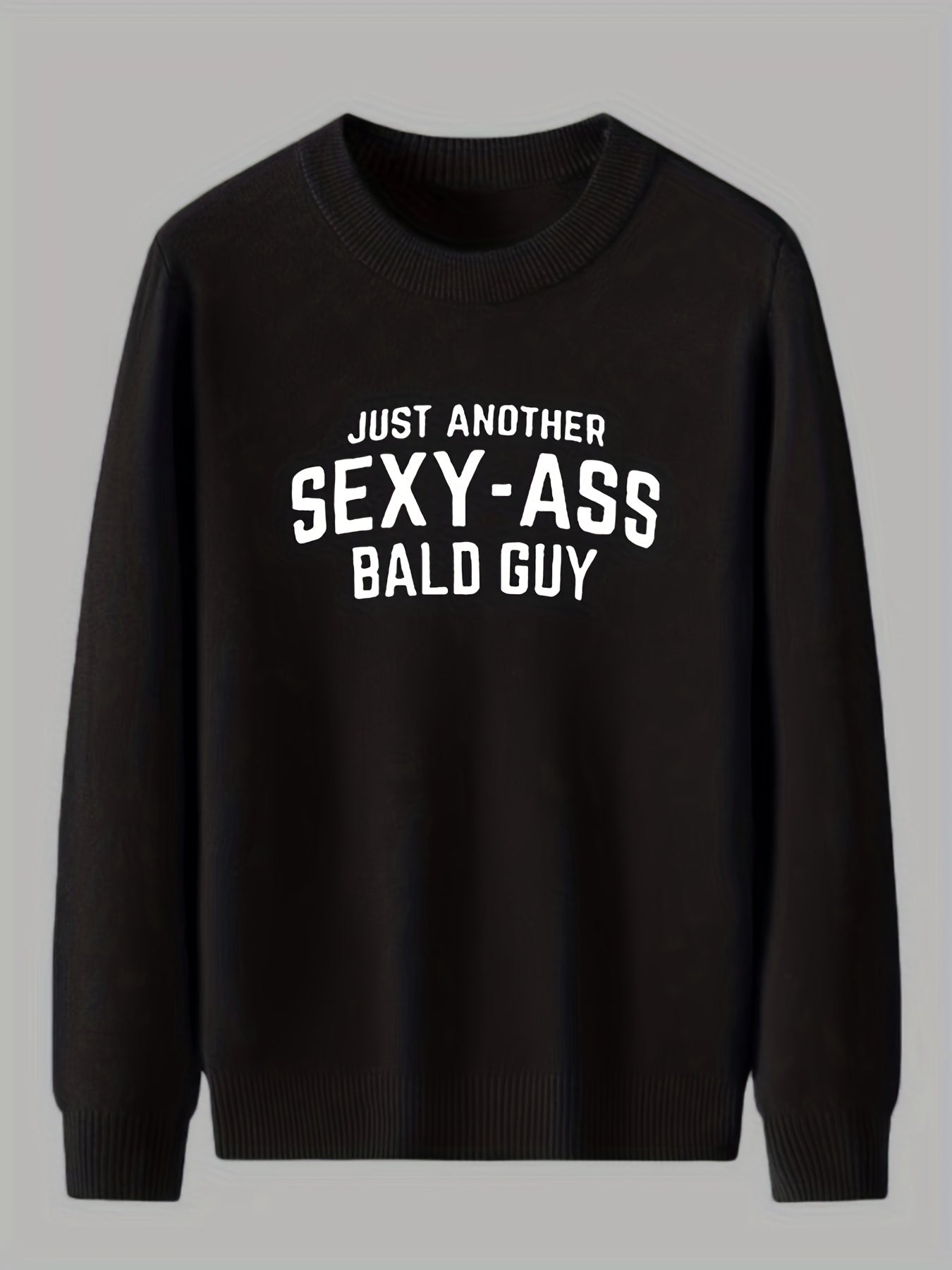 Funny Slogan Sexy Ass Print Men's Knitted Sweater Fall Winter