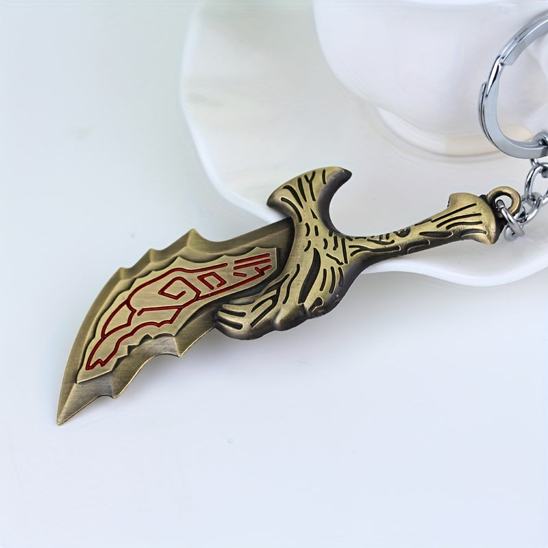 Dragon Alloy Keychain Red Inscription Men