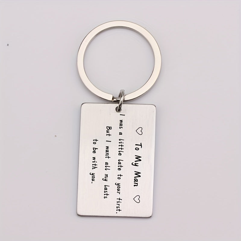 Engraved Love Quote Keyring For Men - Couples Gift