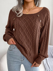Women's Lantern Sleeve Textured Sweater