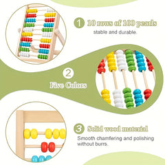 Colorful Wooden Abacus Toy for Kids Early Math Skills