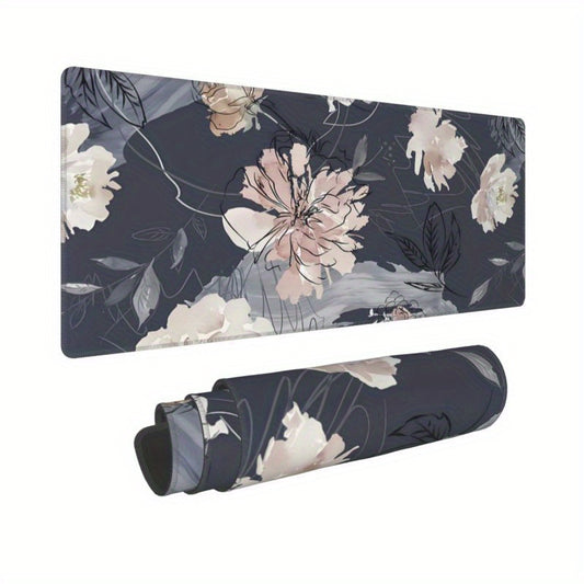 Large Flower Pattern Mouse Pad Non-Slip Rubber Base