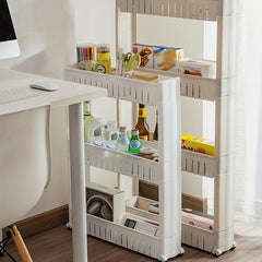 1pc Slot Pulley Storage Rack Multifunctional Plastic Storage Rack