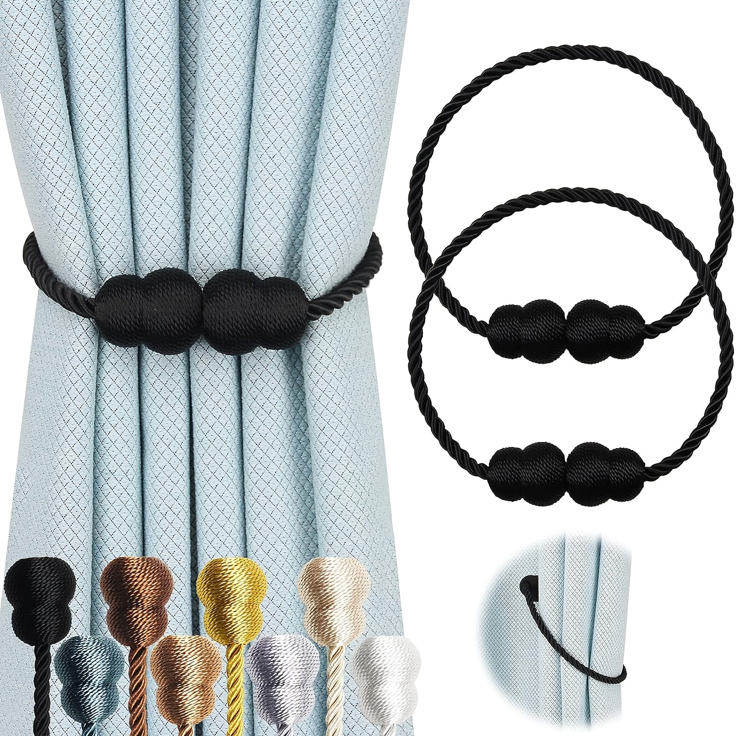 2pcs Magnetic Curtain Tieback Modern Curtain Holdback