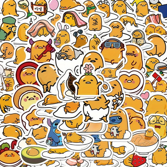 100pcs Lazy Eggs Cartoon Stickers for DIY Mobile Phone Case Pad Water Cup