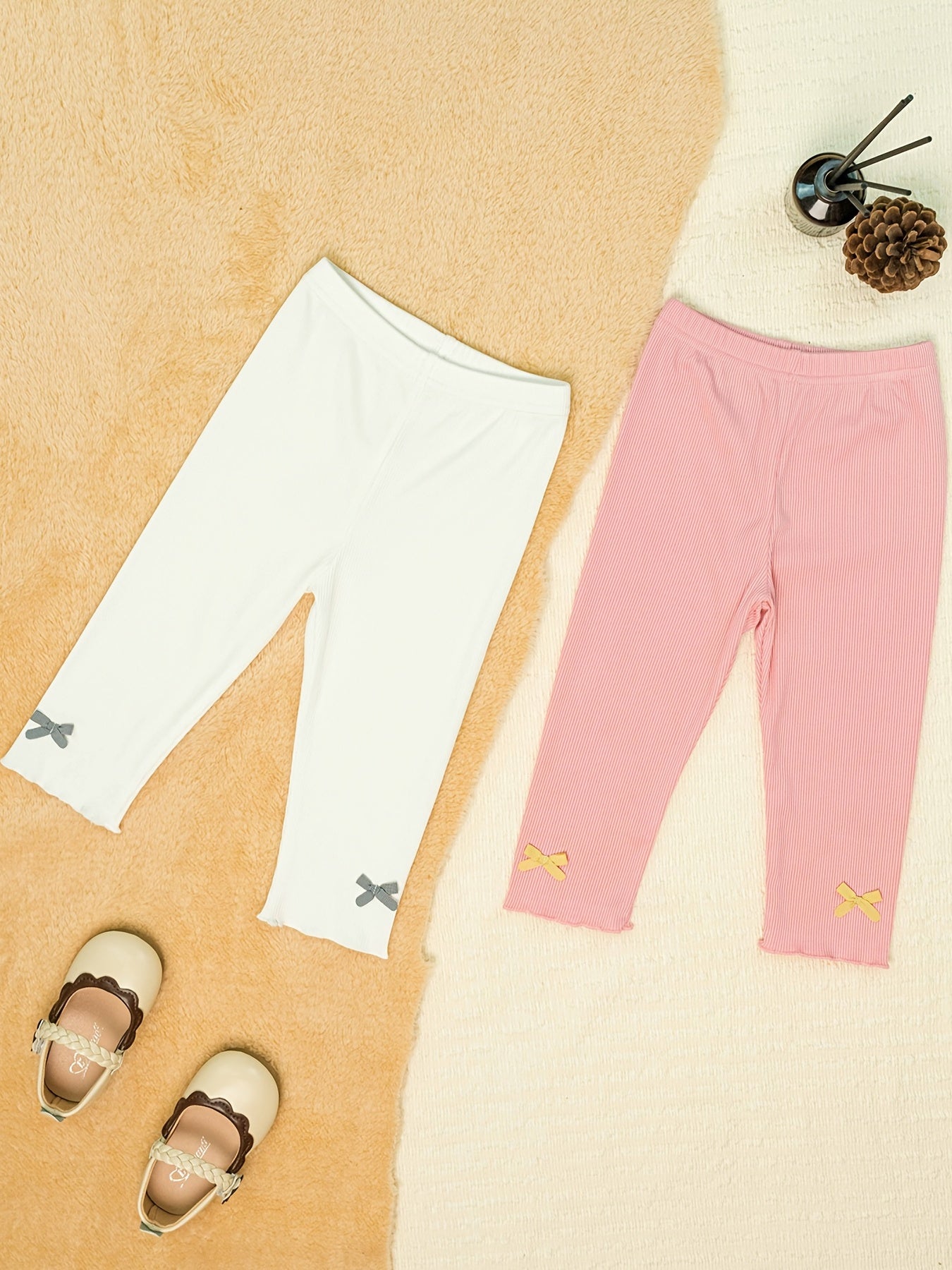 2pcs Toddler Baby Girls Cartoon Leggings Soft Ankle Tight Pants