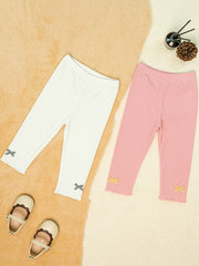 2pcs Toddler Baby Girls Cartoon Leggings Soft Ankle Tight Pants
