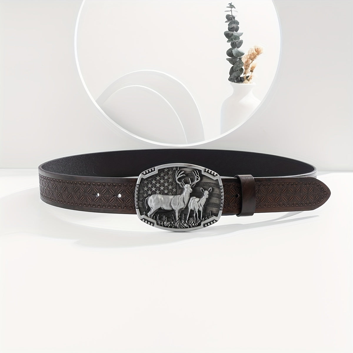 Retro Buckle Belt for Men Denim Jeans Casual Daily Clothing Accessories