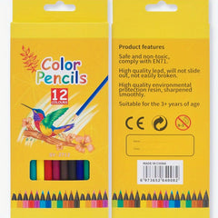 12 Pencil Set with Hexagonal Rods - Durable and Smooth Coloring Pencils