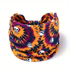 Skull Pattern Headband Tie Dye Leopard Print Bandana