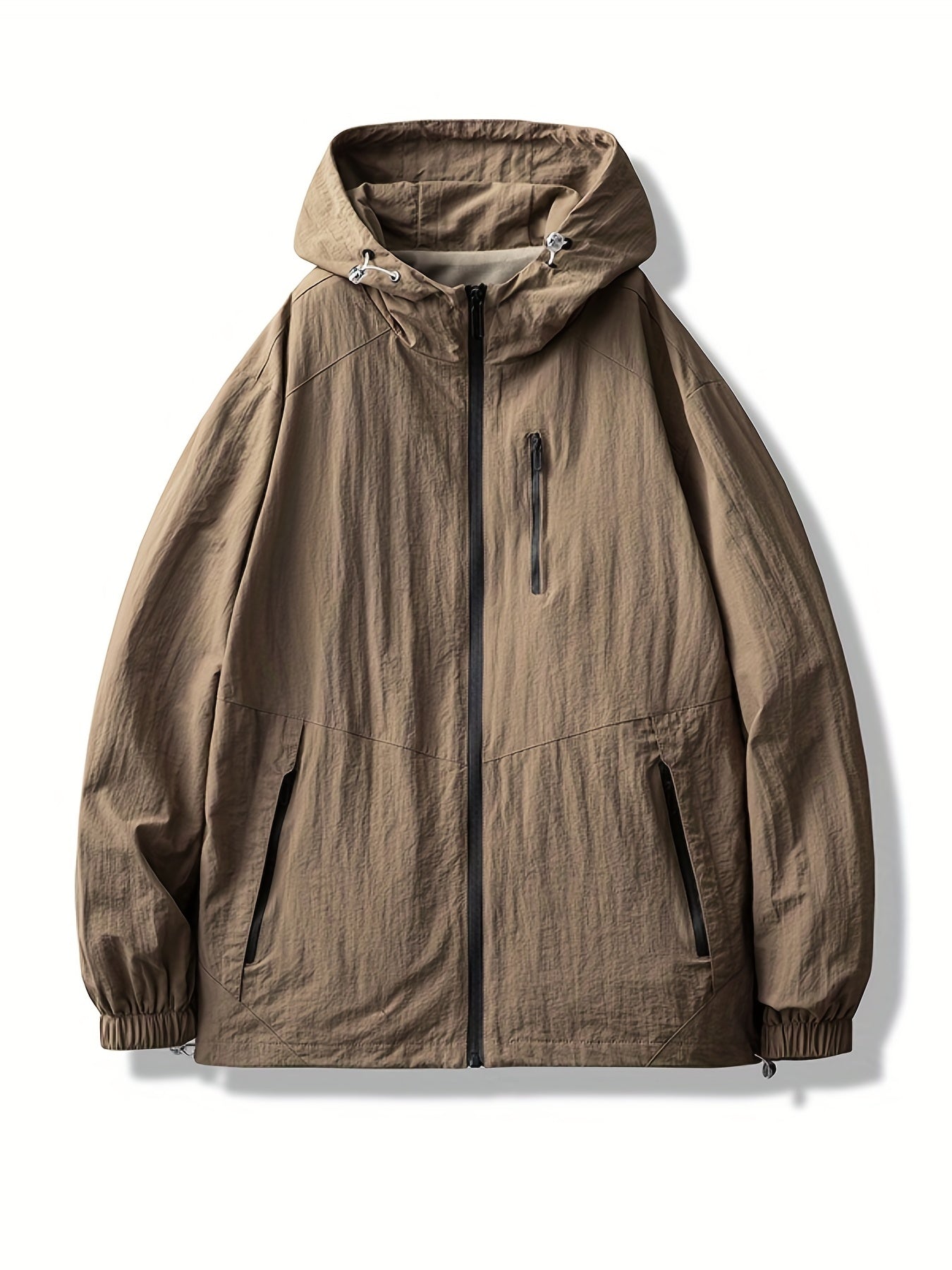 Men's Lightweight Hooded Windbreaker Jacket Zip Up Coat