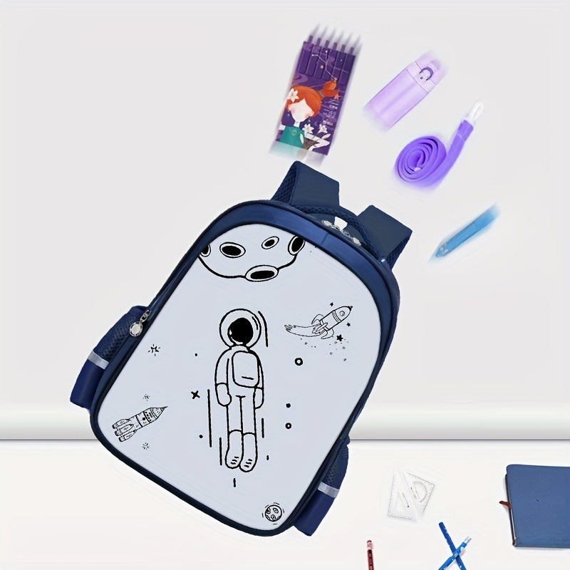 Astronaut Pattern Cartoon Backpack for Students 5-12