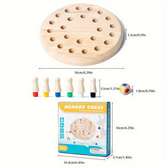 Wood Memory Match Chess Set Educational Puzzle Toy Concentration Training