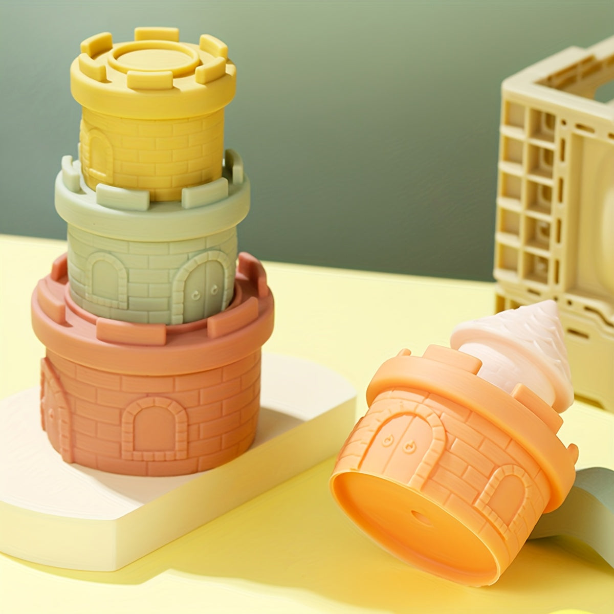 Soft Gel Castle Stacking Toys 5pcs Set