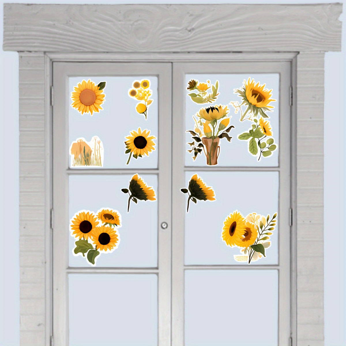58pcs Sunflower Stickers Laptop Phone Water Cup Decorative Stickers