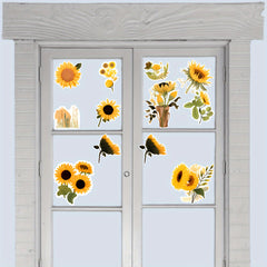 58pcs Sunflower Stickers Laptop Phone Water Cup Decorative Stickers