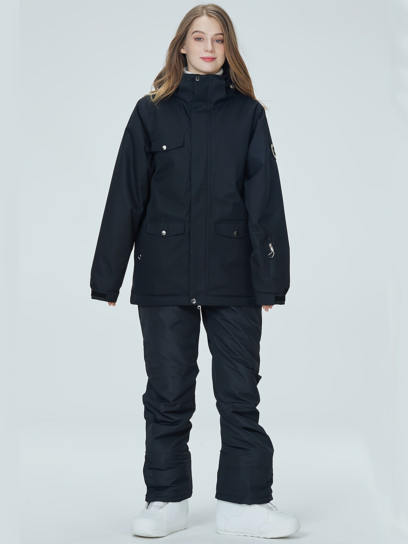 Women's Outdoor Adventure Jacket Waterproof Windproof Hooded Ski Suit