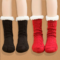 Plush Lined Warm Home Floor Socks Women's Stockings