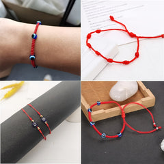 18 Pcs Red Devil Eye Protection Bracelet Adjustable Mexican Bracelet